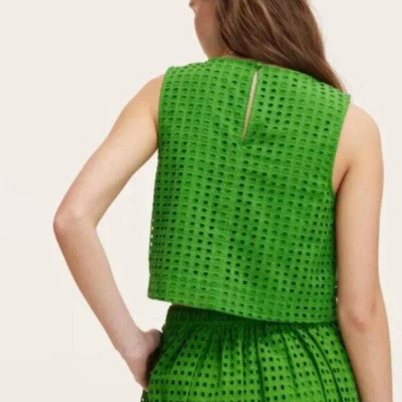 NWT Kate Spade New York x Target Eyelet Shell Tank Top Green XL - Picture 2 of 7